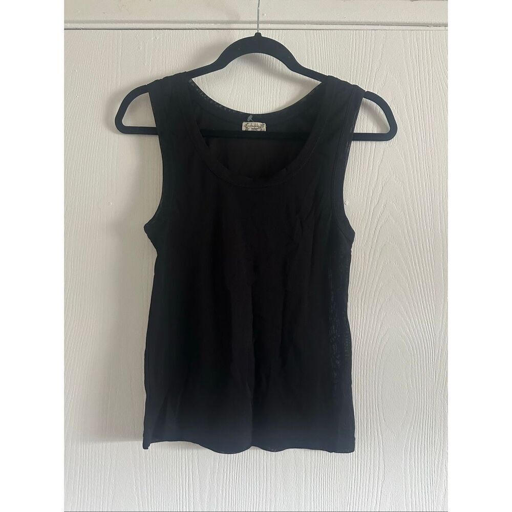 Free People Intimately Black Mesh Tank Top Size Medium